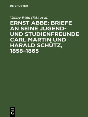 cover image of Briefe an seine Jugend- und Studienfreunde Carl Martin und Harald Schütz, 1858–1865